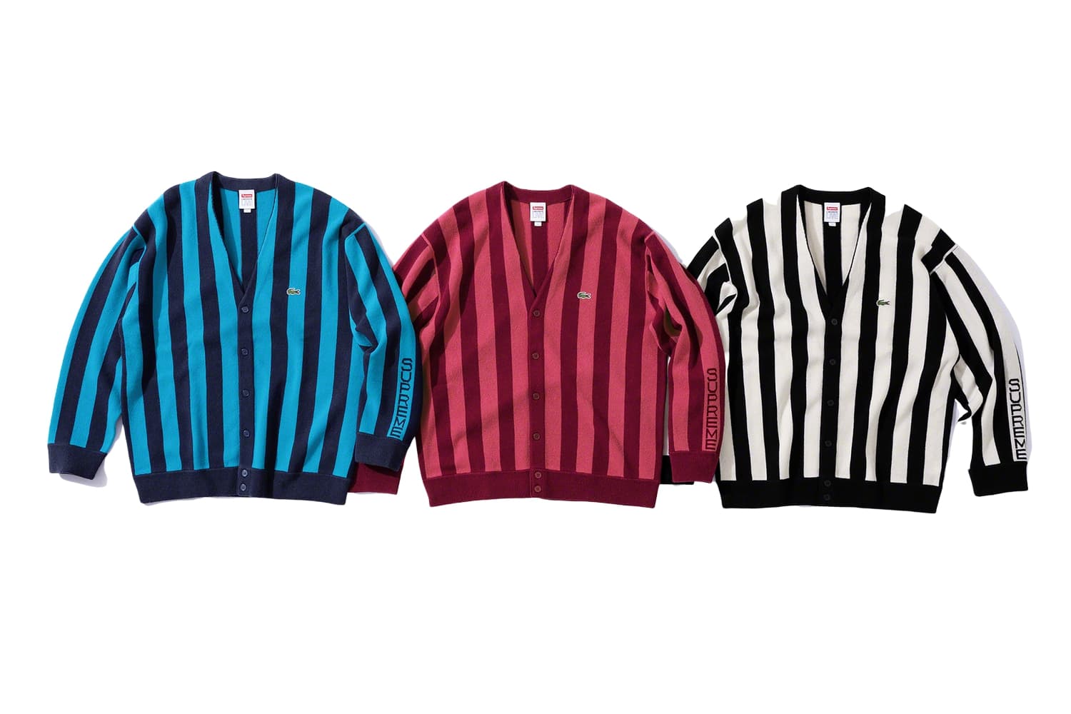 LACOSTE Stripe Cardigan - fall winter 2019 - Supreme