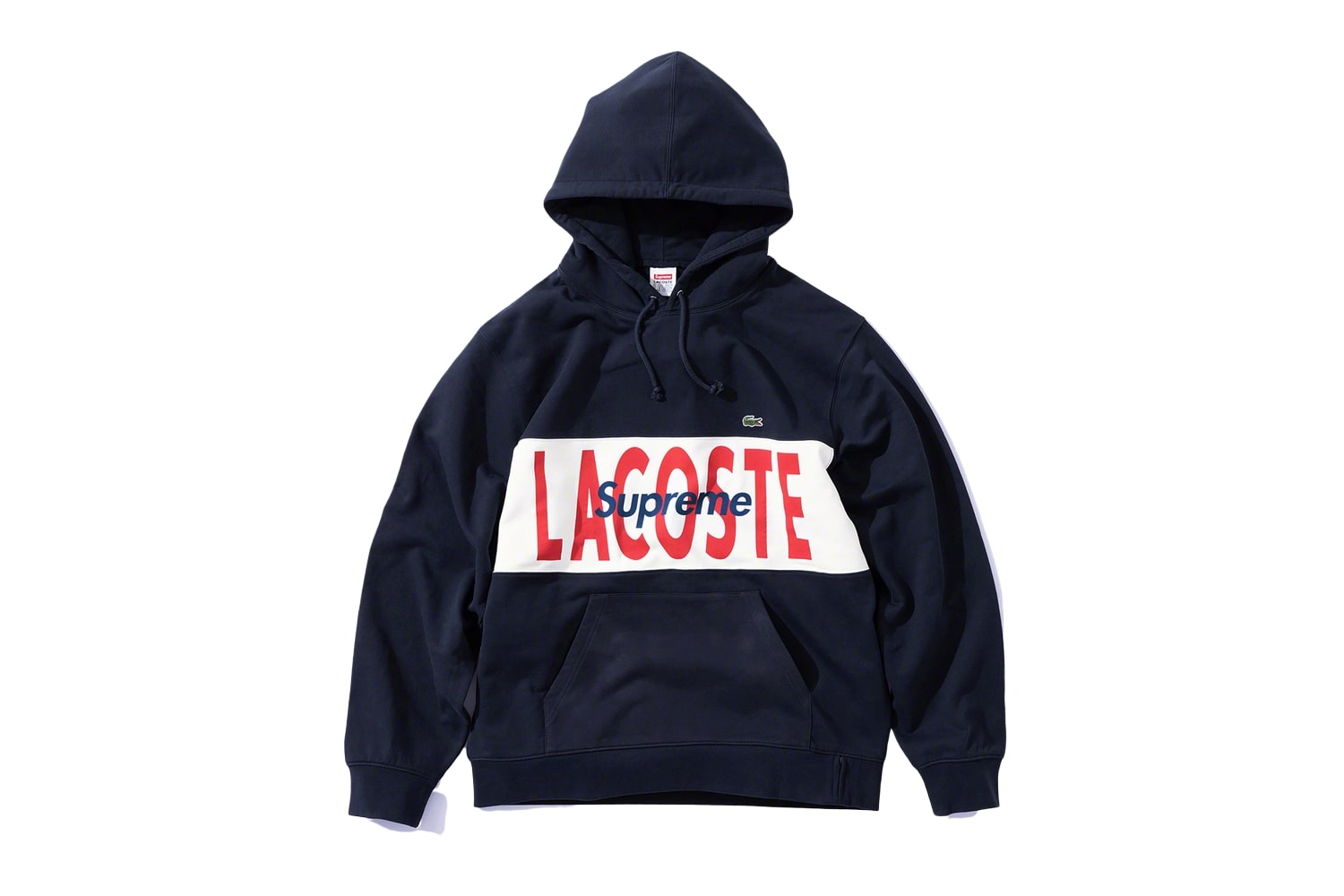 Supreme®/LACOSTE Logo Panel Hooded Sweatshirt - Supreme Community