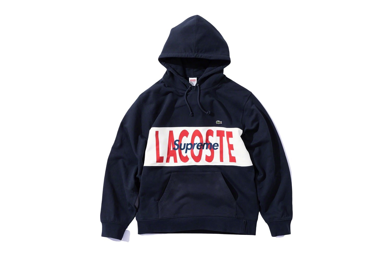 supreme lacoste hooded sweatshirt black