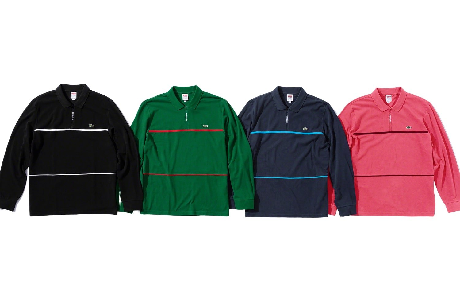 LACOSTE Pique Zip L S Polo - fall winter 2019 - Supreme