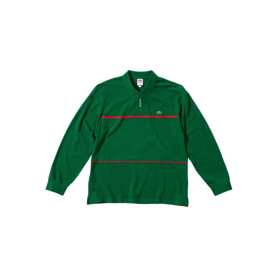 Details on Supreme LACOSTE Pique Zip L S Polo None from fall winter 2019 (Price is $148)
