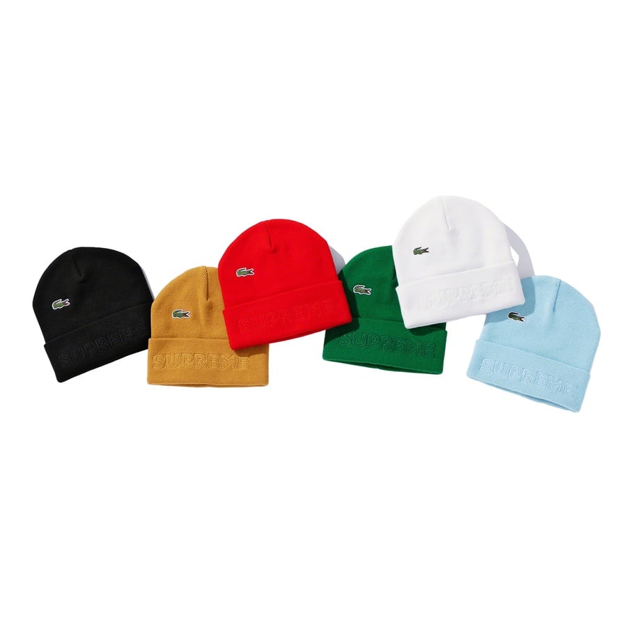 Details on Supreme LACOSTE Beanie from fall winter
                                            2019 (Price is $58)