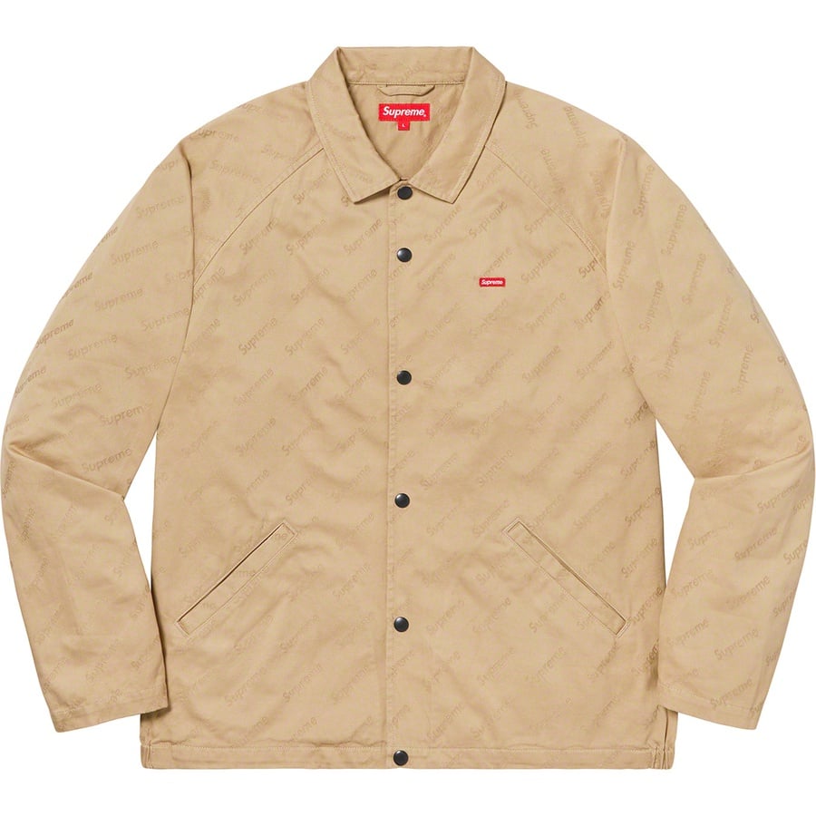 Details on Snap Front Jacquard Logos Twill Jacket Tan from fall winter
                                                    2019 (Price is $168)