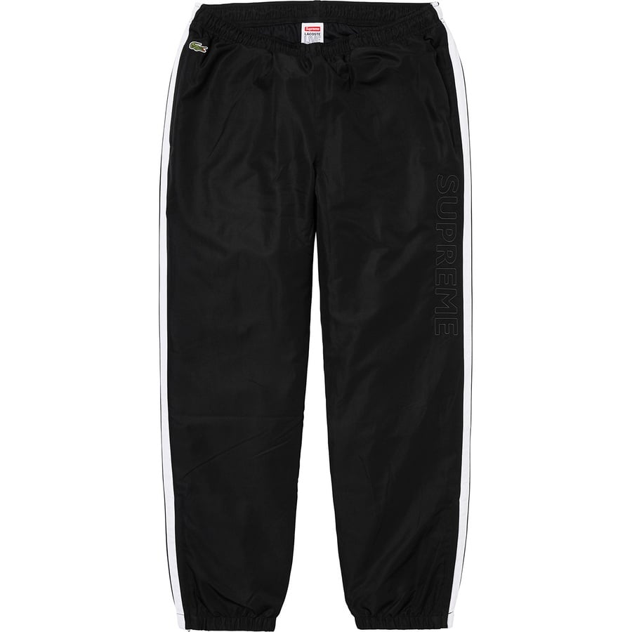 Details on Supreme LACOSTE Track Pant Black from fall winter
                                                    2019 (Price is $148)