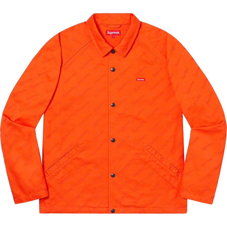 Details on Snap Front Jacquard Logos Twill Jacket Orange from fall winter
                                                    2019 (Price is $168)