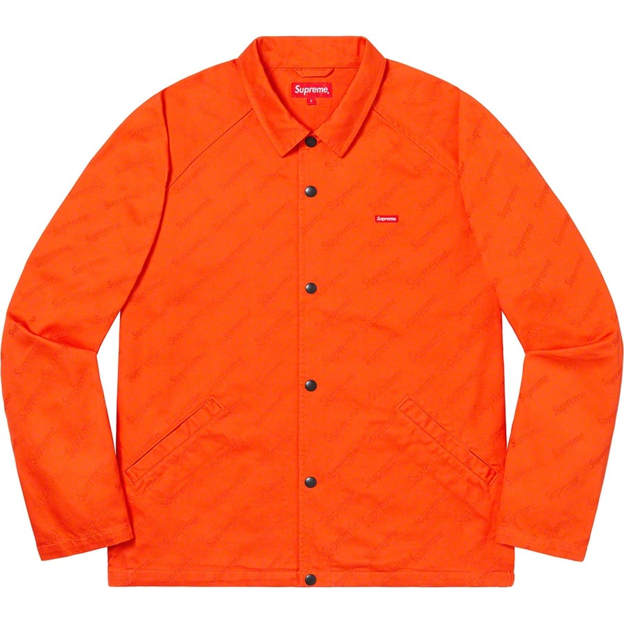 Details on Snap Front Jacquard Logos Twill Jacket Orange from fall winter
                                                    2019 (Price is $168)