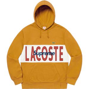supreme lacoste logo panel hooded sweatshirt