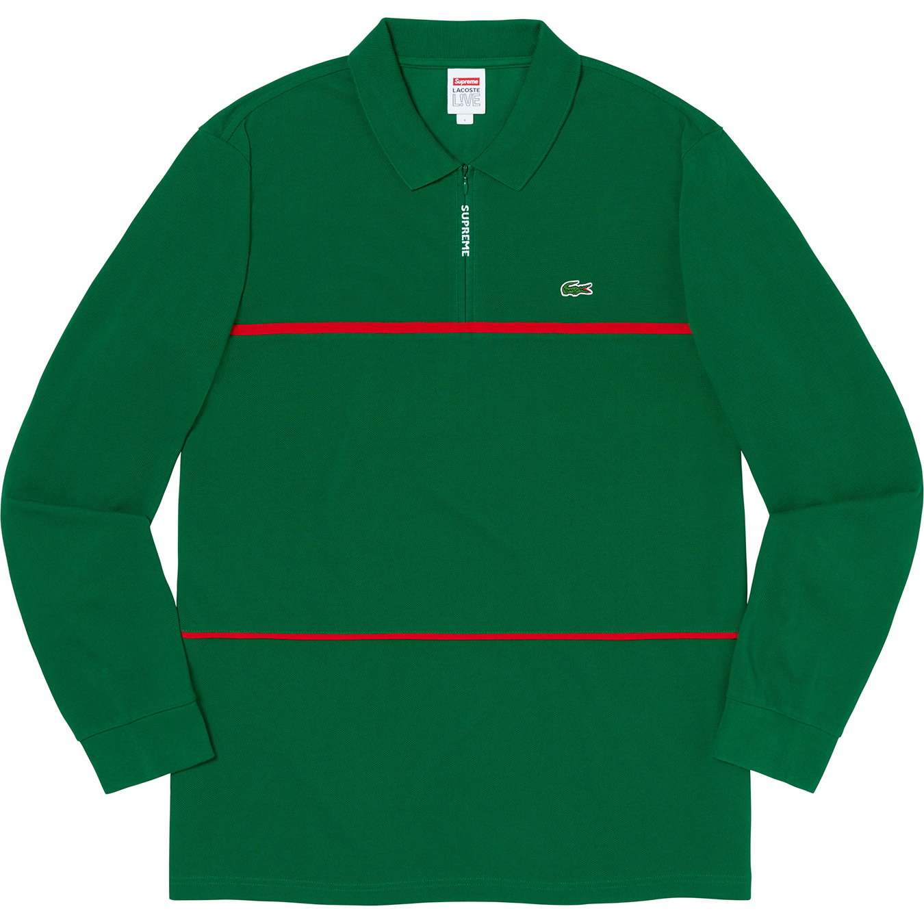 LACOSTE Pique Zip L S Polo - fall winter 2019 - Supreme