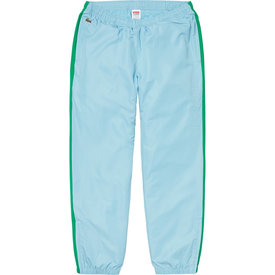 Details on Supreme LACOSTE Track Pant Light Blue from fall winter
                                                    2019 (Price is $148)