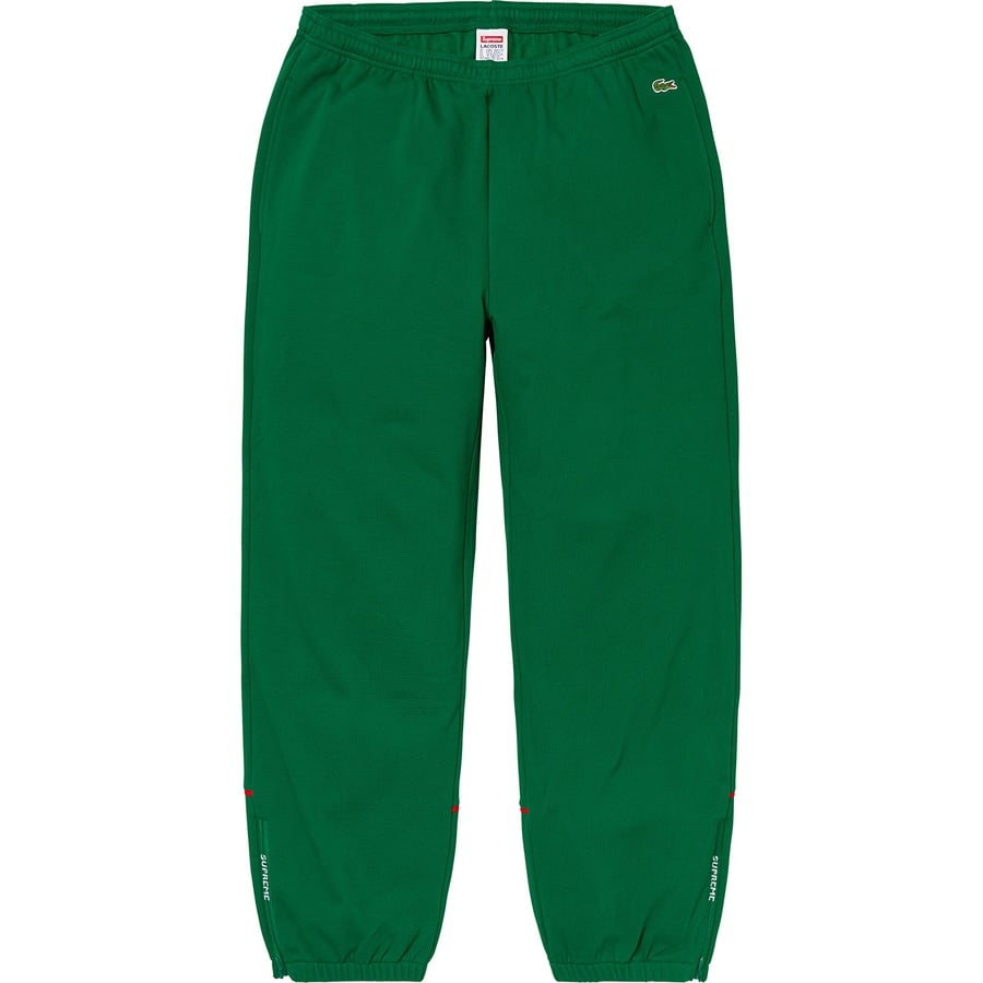 Details on Supreme LACOSTE Pique Pant Green from fall winter
                                                    2019 (Price is $148)