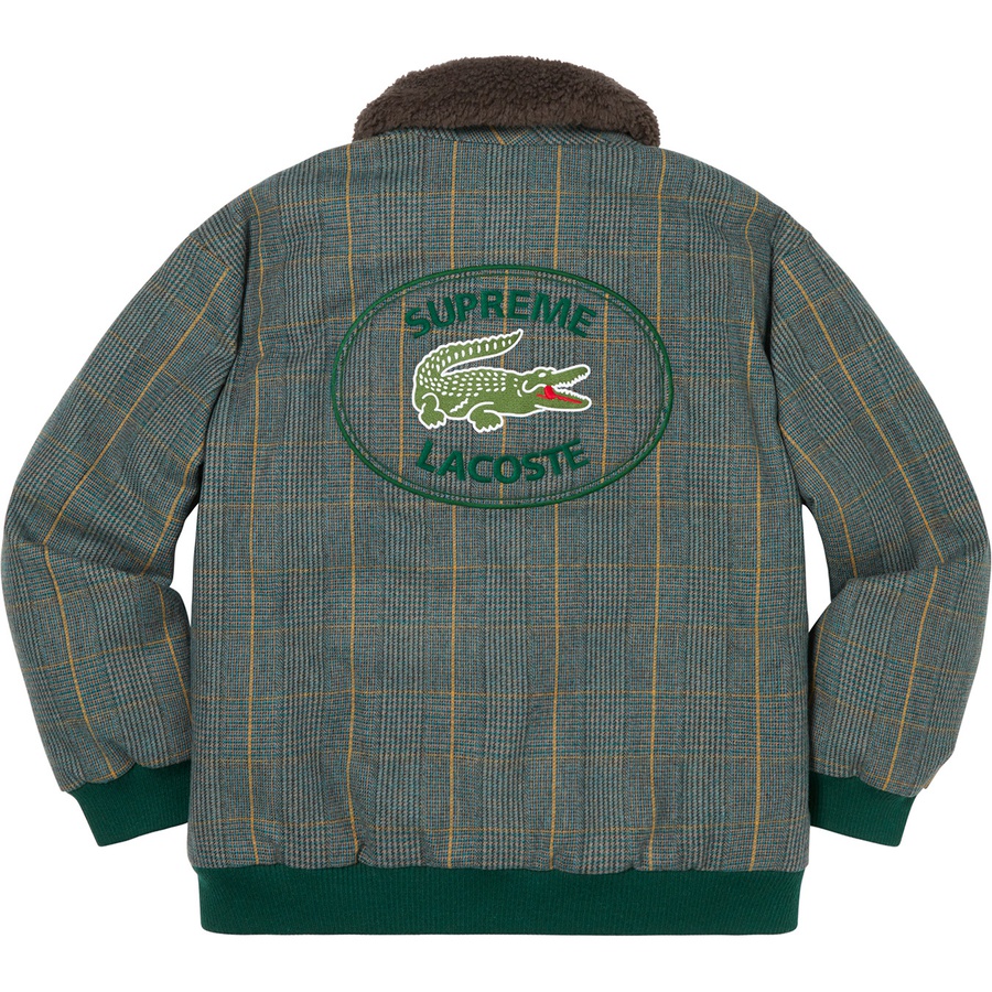 Details on Supreme LACOSTE Wool Bomber Jacket Plaid from fall winter 2019 (Price is $368)