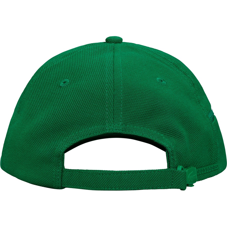 Details on Supreme LACOSTE Pique 6-Panel Green from fall winter
                                                    2019 (Price is $68)