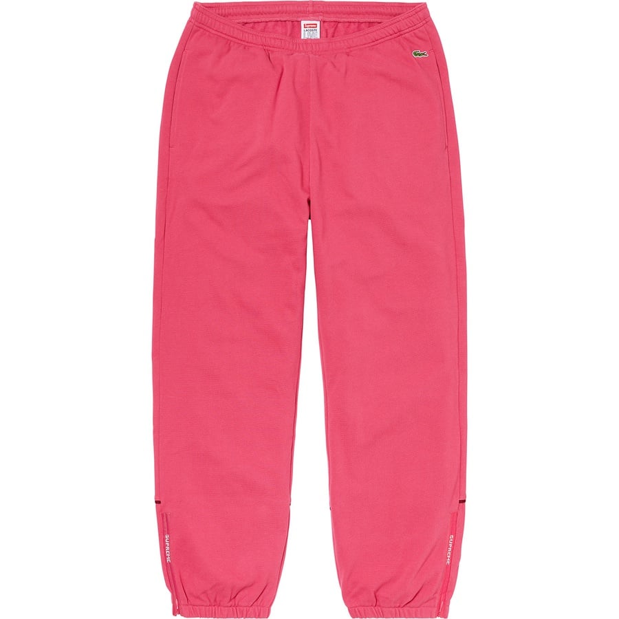 Details on Supreme LACOSTE Pique Pant Pink from fall winter
                                                    2019 (Price is $148)