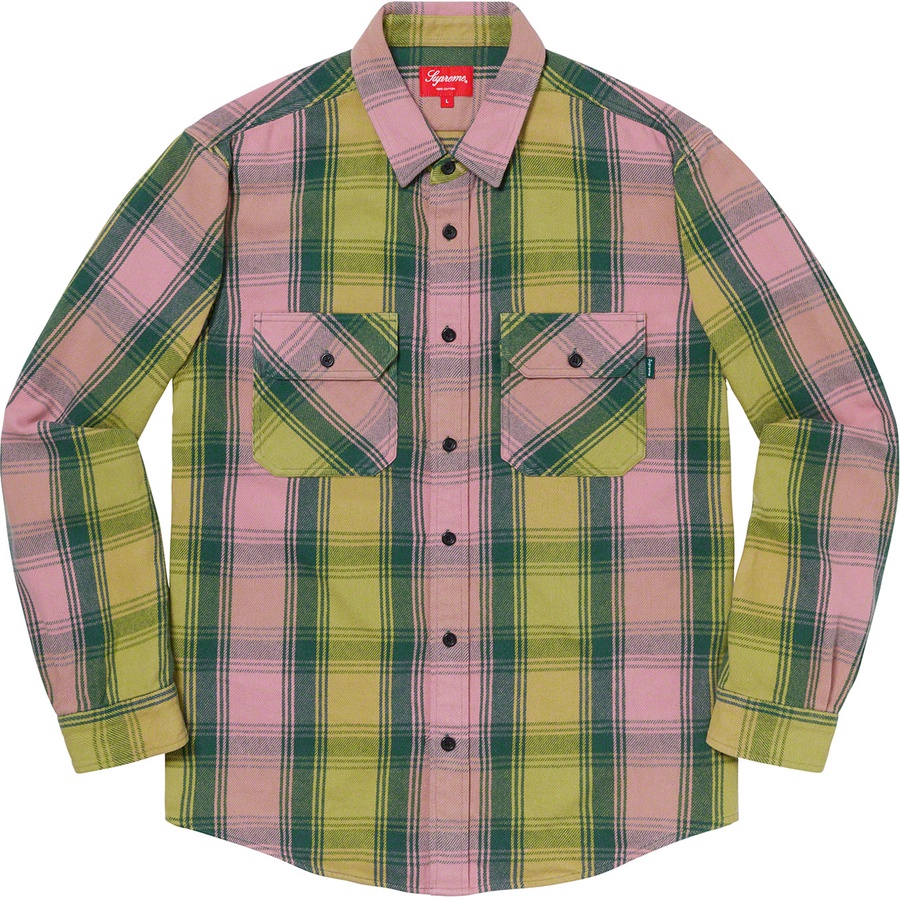 Details on Heavyweight Flannel Shirt Green from fall winter 2019 (Price is $128)