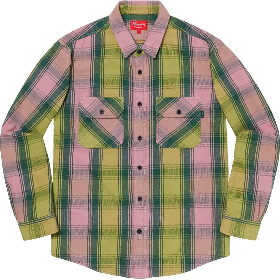 Details on Heavyweight Flannel Shirt Green from fall winter
                                                    2019 (Price is $128)