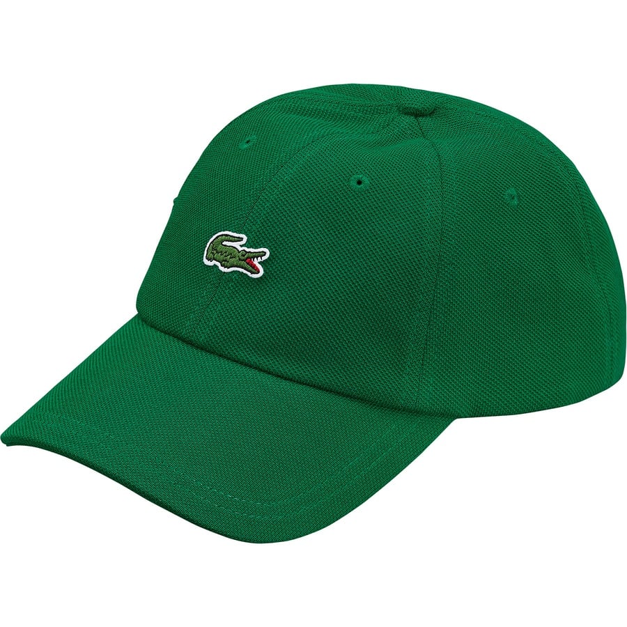 Details on Supreme LACOSTE Pique 6-Panel Green from fall winter
                                                    2019 (Price is $68)