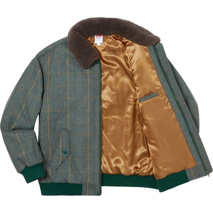 Details on Supreme LACOSTE Wool Bomber Jacket Plaid from fall winter
                                                    2019 (Price is $368)