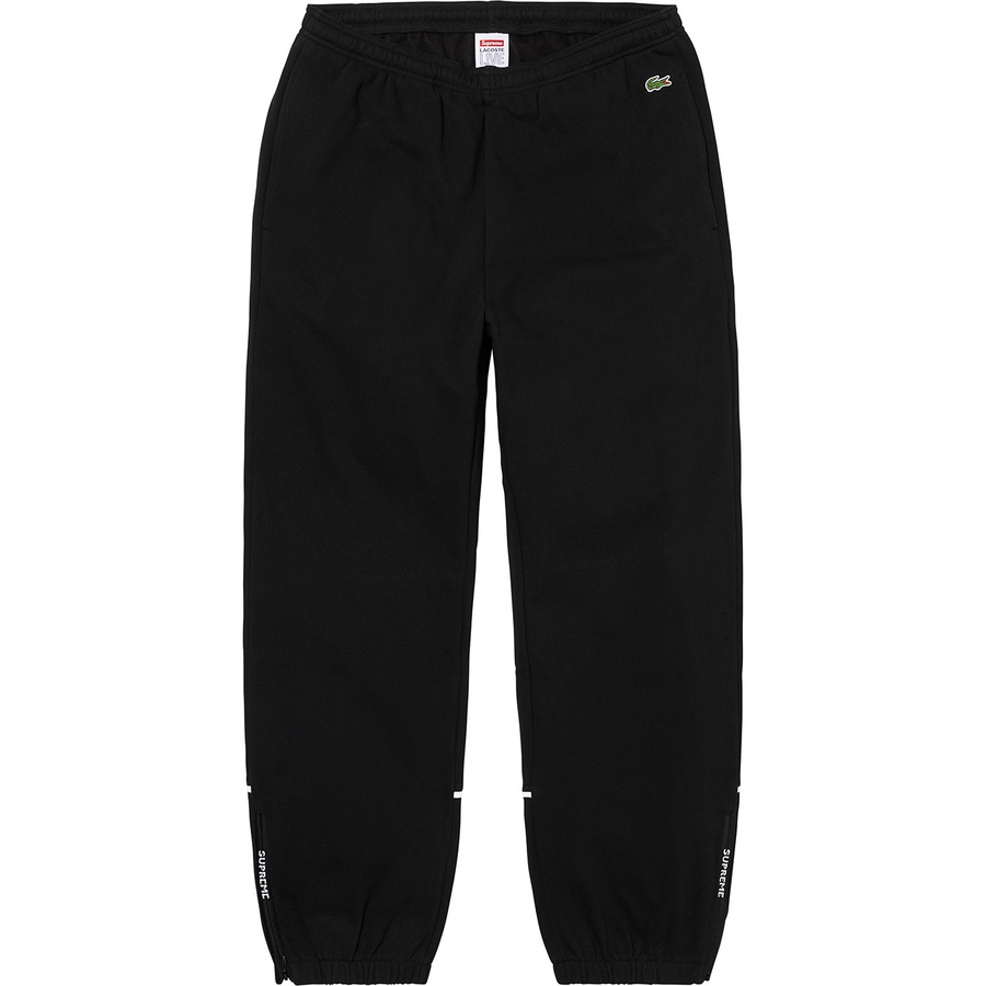 Details on Supreme LACOSTE Pique Pant Black from fall winter
                                                    2019 (Price is $148)