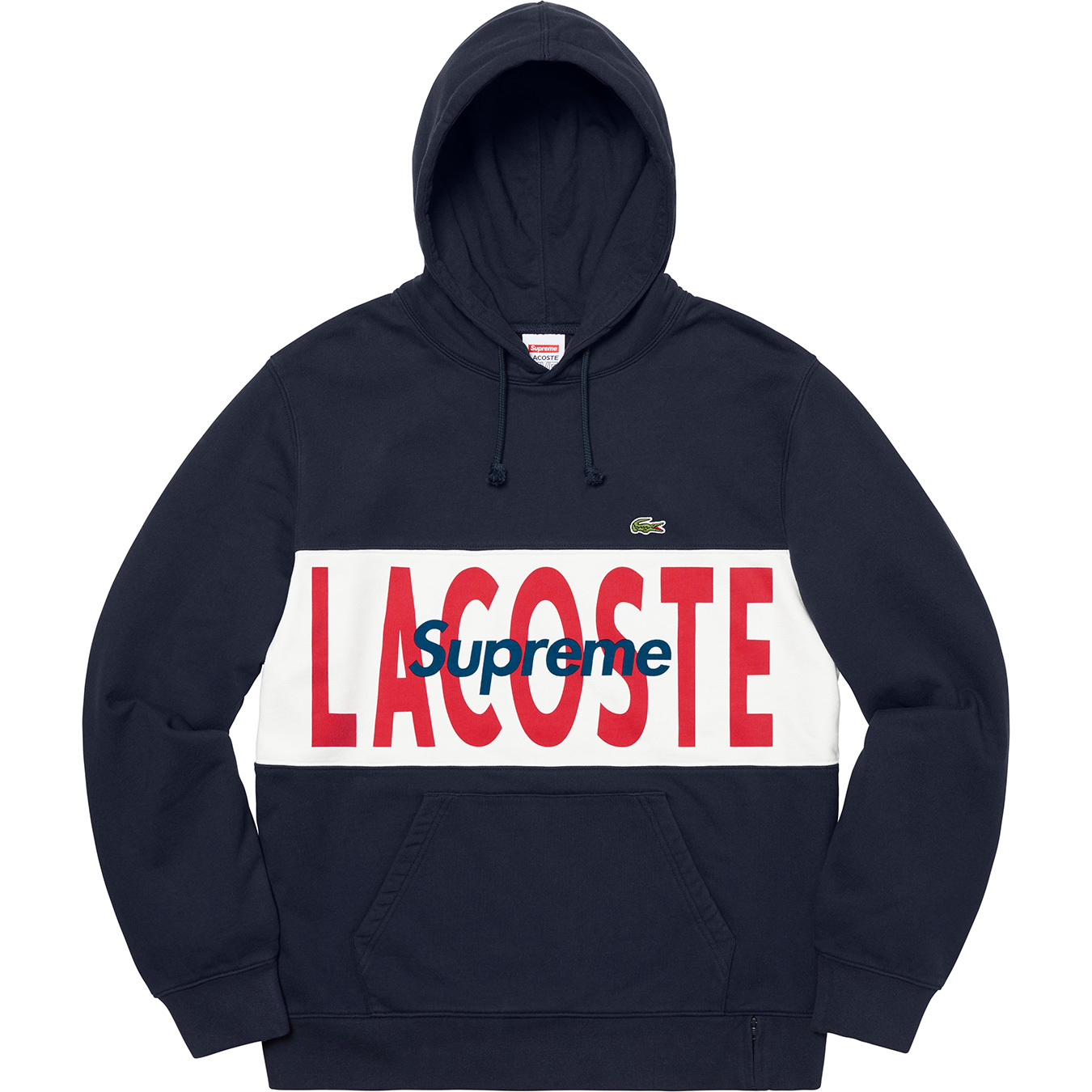 LACOSTE Logo Panel Hooded Sweatshirt - fall winter 2019 - Supreme