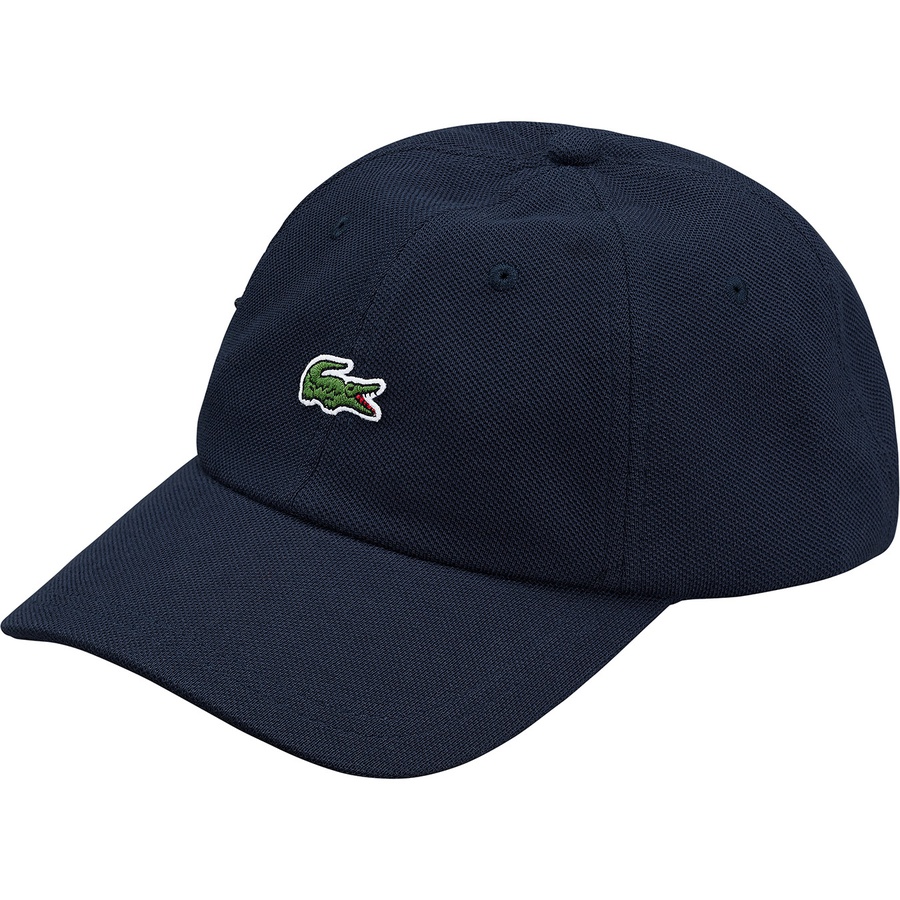Details on Supreme LACOSTE Pique 6-Panel Navy from fall winter
                                                    2019 (Price is $68)