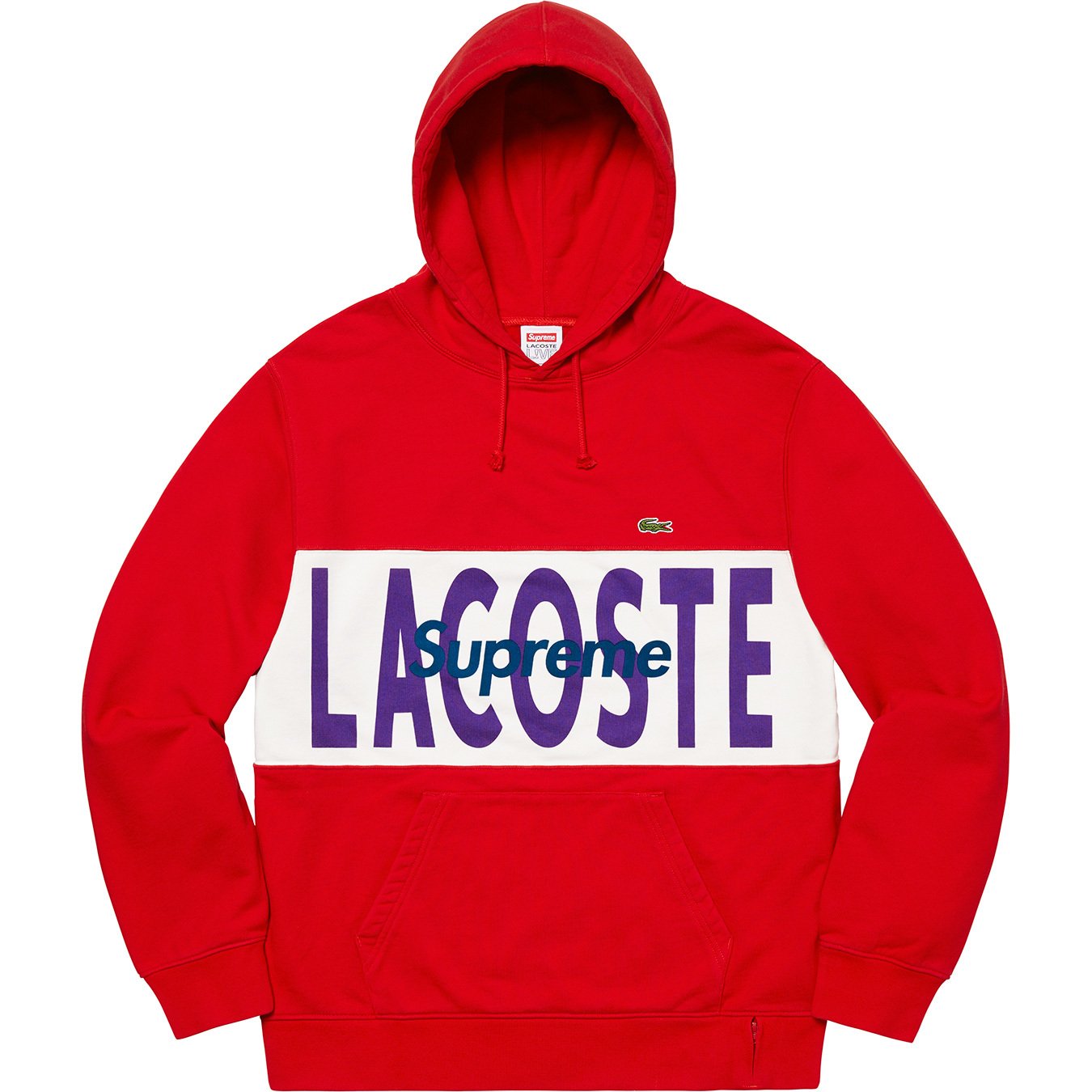 LACOSTE Logo Panel Hooded Sweatshirt - fall winter 2019 - Supreme