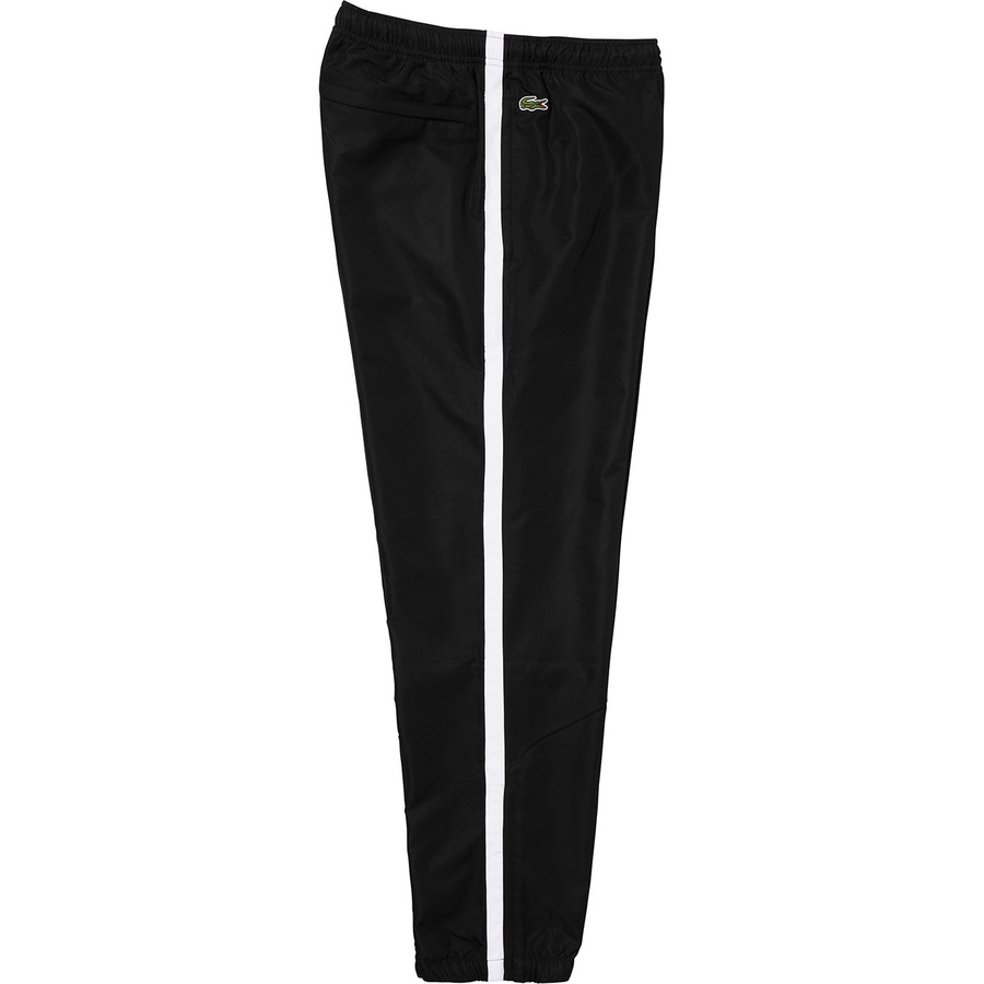 Details on Supreme LACOSTE Track Pant Black from fall winter 2019 (Price is $148)