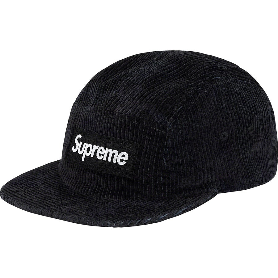 Supreme Camo Corduroy Camp Cap (FW19) - Black Camo - $48