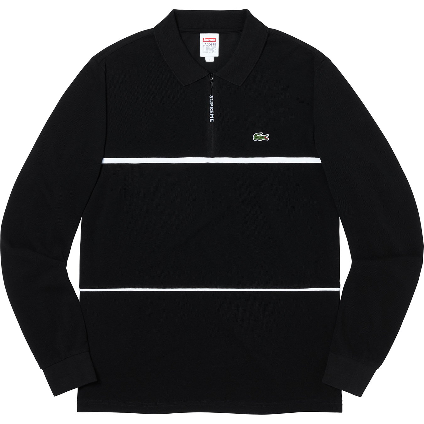 LACOSTE Pique Zip L S Polo - fall winter 2019 - Supreme