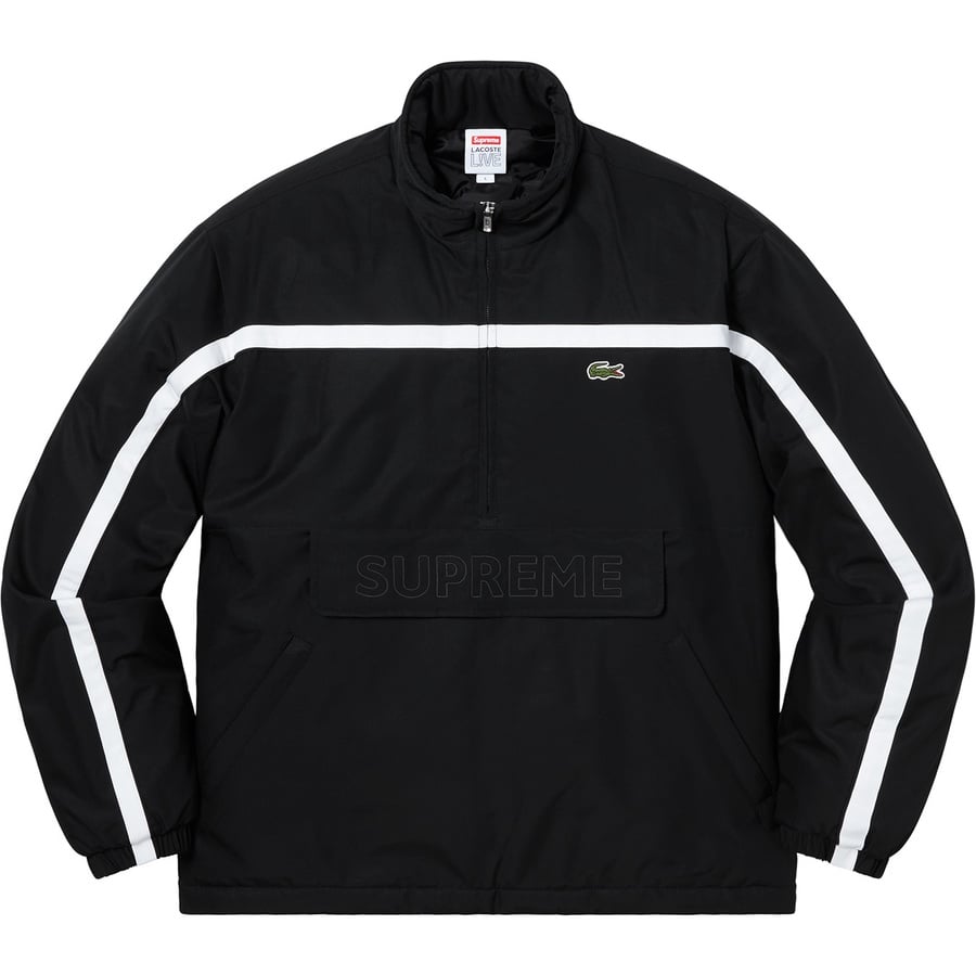Details on Supreme LACOSTE Puffy Half Zip Pullover Black from fall winter 2019 (Price is $218)