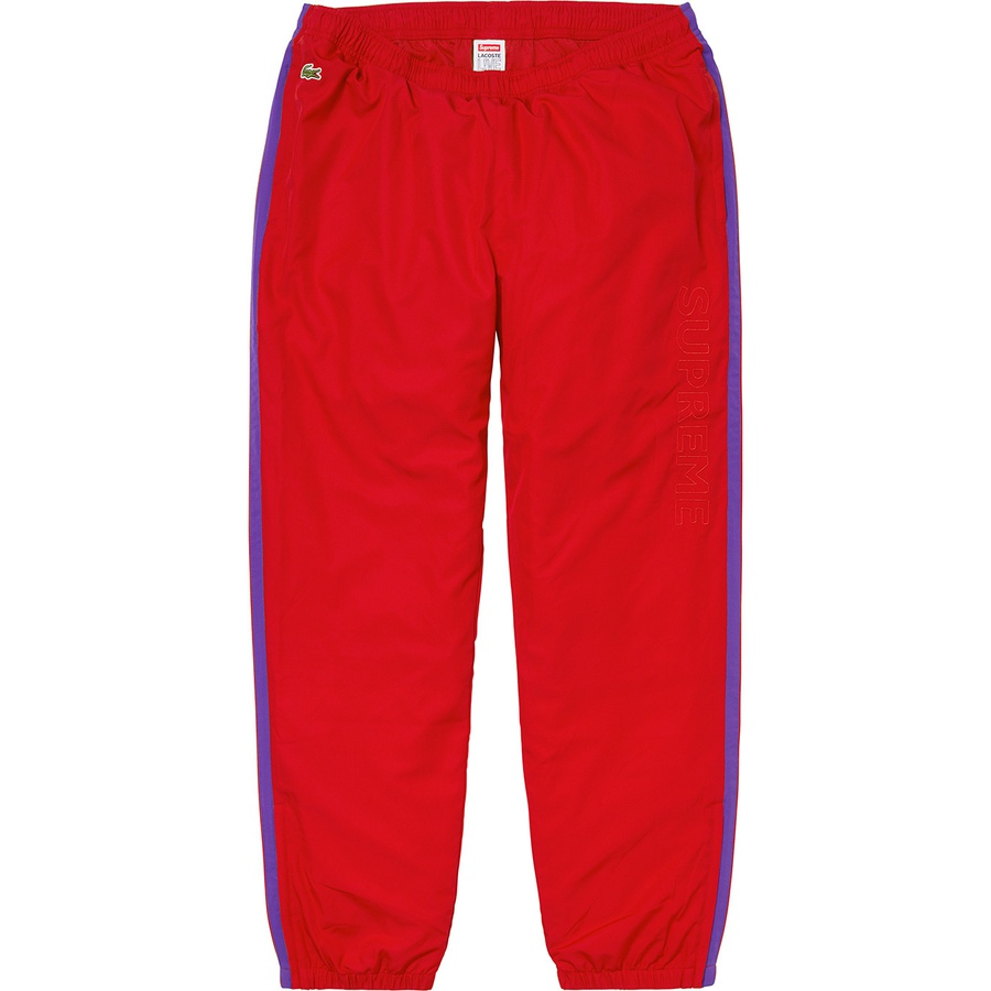 Details on Supreme LACOSTE Track Pant Red from fall winter
                                                    2019 (Price is $148)