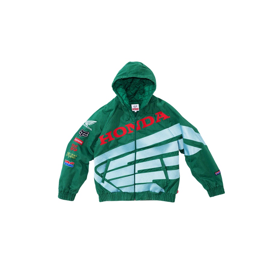 Details on Supreme Honda Fox Racing Puffy Zip Up Jacket  from fall winter 2019 (Price is $258)