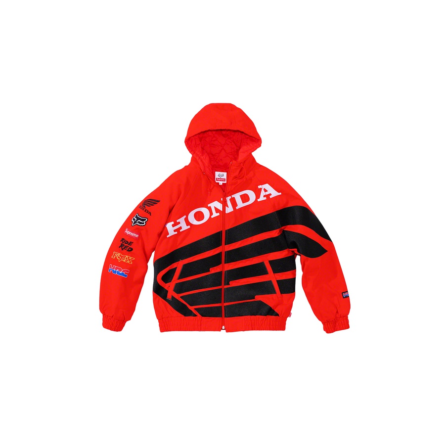 Details on Supreme Honda Fox Racing Puffy Zip Up Jacket  from fall winter 2019 (Price is $258)