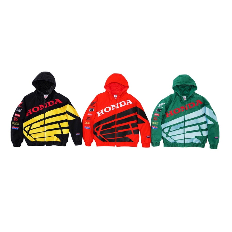 Details on Supreme Honda Fox Racing Puffy Zip Up Jacket  from fall winter
                                                    2019 (Price is $258)