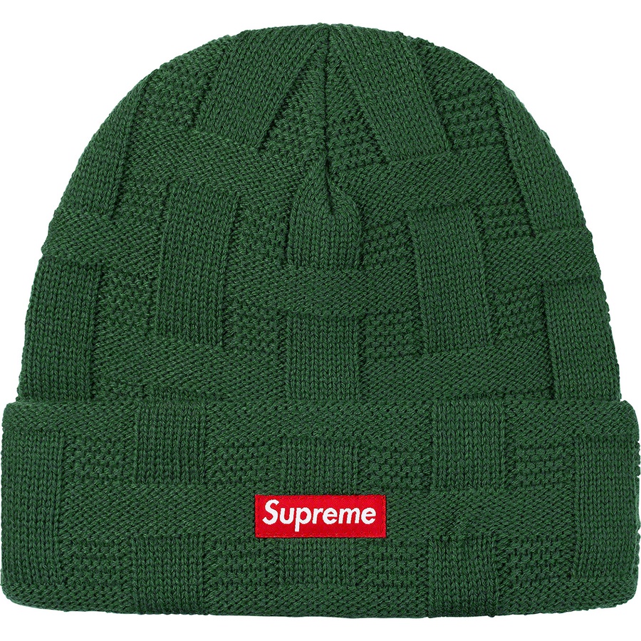 Details on Basket Weave Beanie Dark Green from fall winter 2019 (Price is $34)