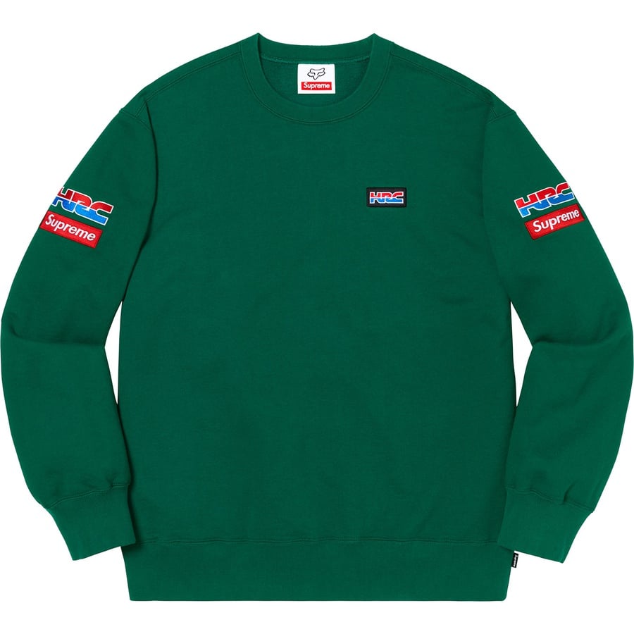 Details on Supreme Honda Fox Racing Crewneck Dark Green from fall winter
                                                    2019 (Price is $158)