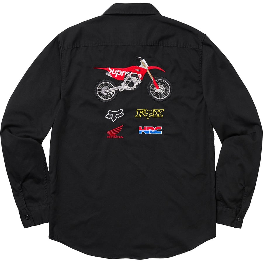 Details on Supreme Honda Fox Racing Work Shirt Black from fall winter
                                                    2019 (Price is $148)