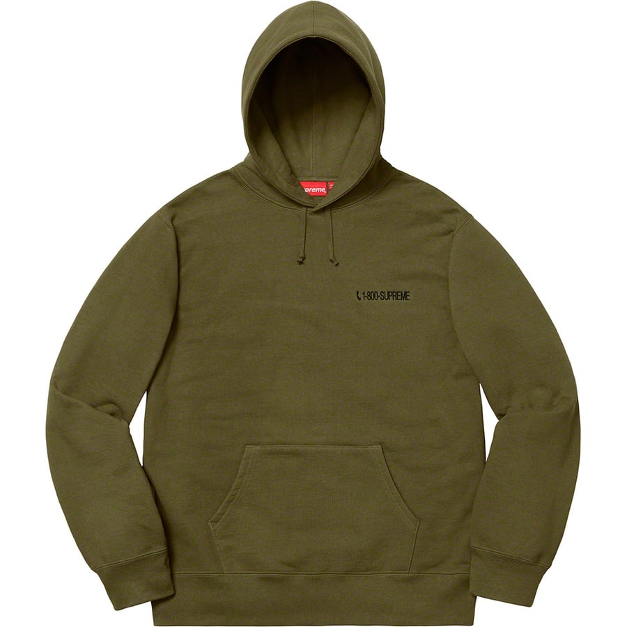 Details on 1-800 Hooded Sweatshirt Dark Olive from fall winter
                                                    2019 (Price is $168)