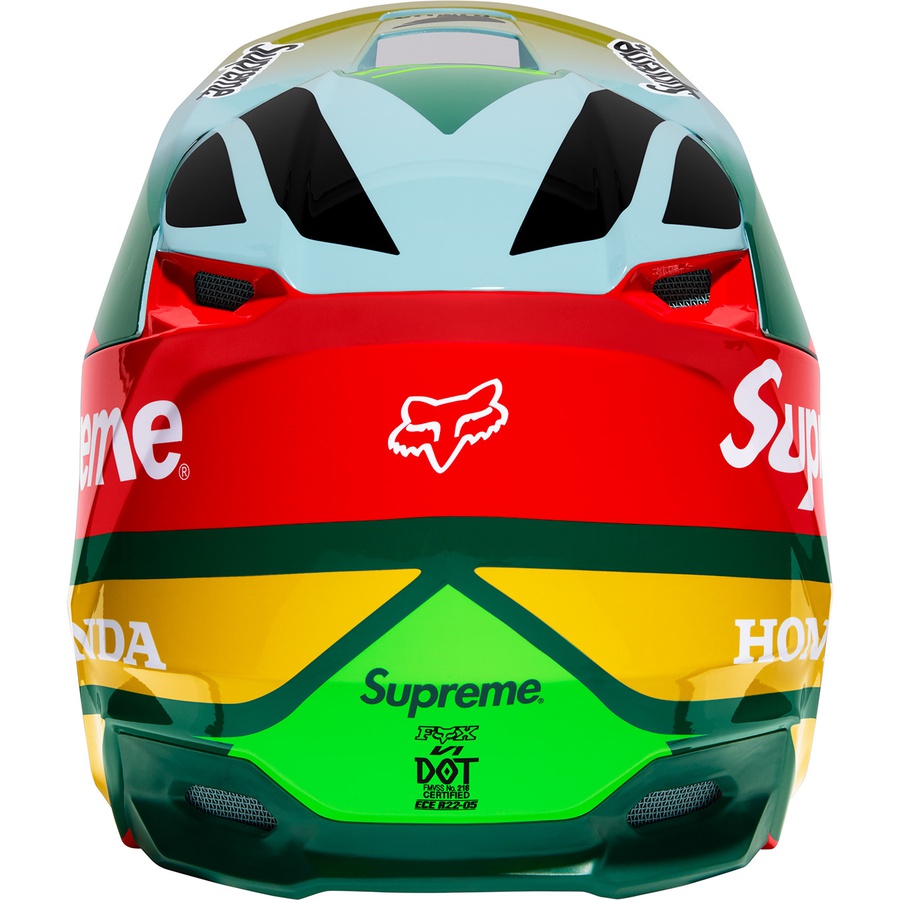 Details on Supreme Honda Fox Racing V1 Helmet Moss from fall winter
                                                    2019 (Price is $258)