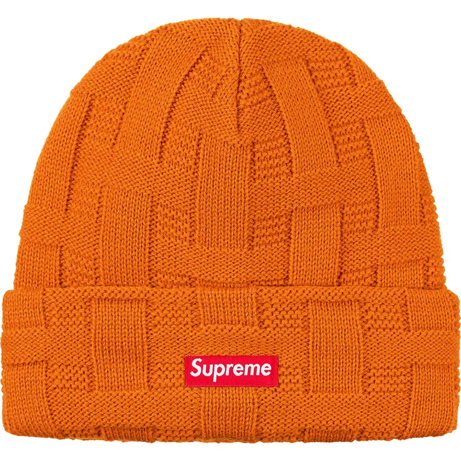 Details on Basket Weave Beanie Orange from fall winter
                                                    2019 (Price is $34)