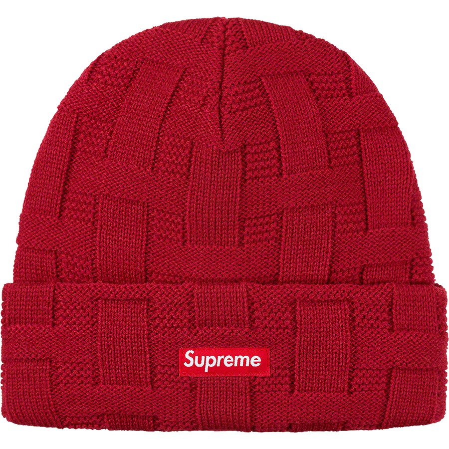 Details on Basket Weave Beanie Cardinal from fall winter
                                                    2019 (Price is $34)