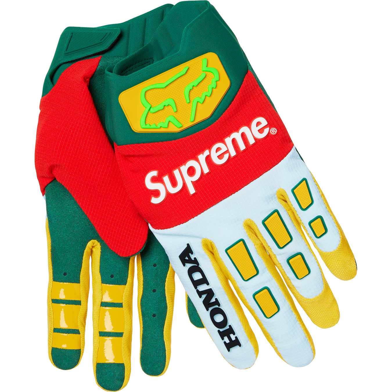 Supreme Fox Honda Racing Gloves  Custom nike shoes, Bmx gloves