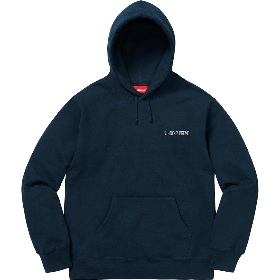 Details on 1-800 Hooded Sweatshirt Navy from fall winter 2019 (Price is $168)