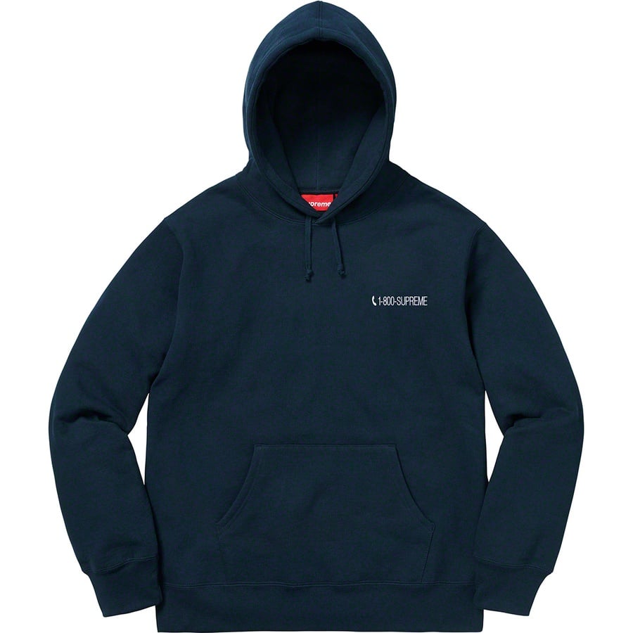 Details on 1-800 Hooded Sweatshirt Navy from fall winter
                                                    2019 (Price is $168)