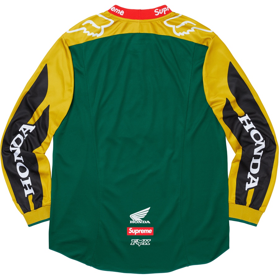 Details on Supreme Honda Fox Racing Moto Jersey Top Moss from fall winter 2019 (Price is $158)
