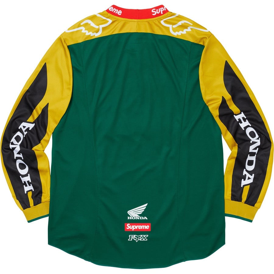 Details on Supreme Honda Fox Racing Moto Jersey Top Moss from fall winter
                                                    2019 (Price is $158)