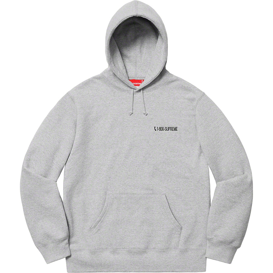 Details on 1-800 Hooded Sweatshirt Heather Grey from fall winter 2019 (Price is $168)
