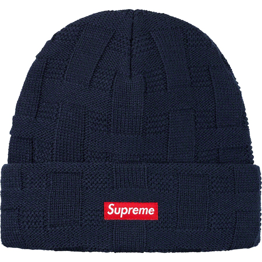 Details on Basket Weave Beanie Navy from fall winter 2019 (Price is $34)