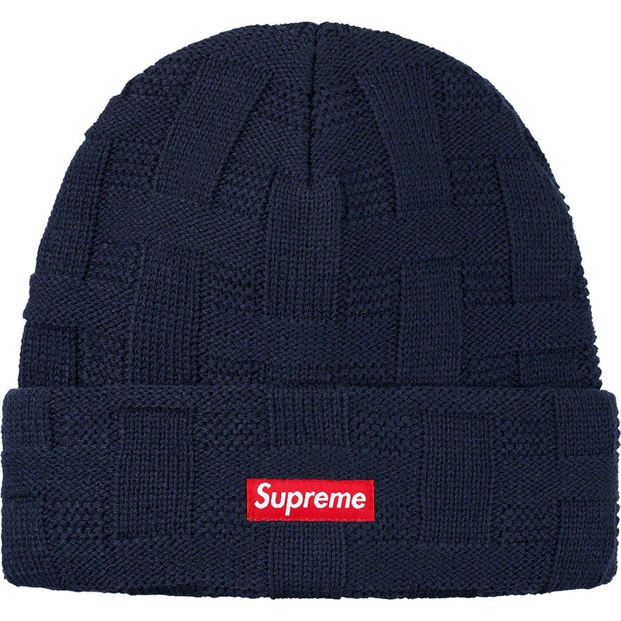 Details on Basket Weave Beanie Navy from fall winter
                                                    2019 (Price is $34)