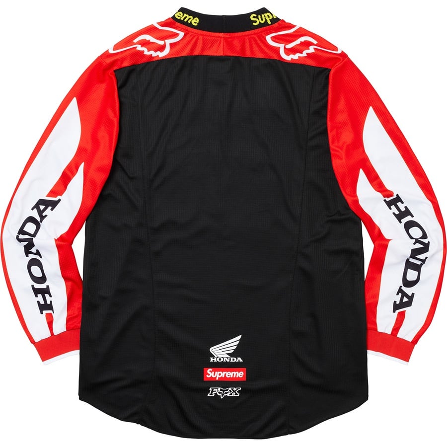 Details on Supreme Honda Fox Racing Moto Jersey Top Red from fall winter 2019 (Price is $158)