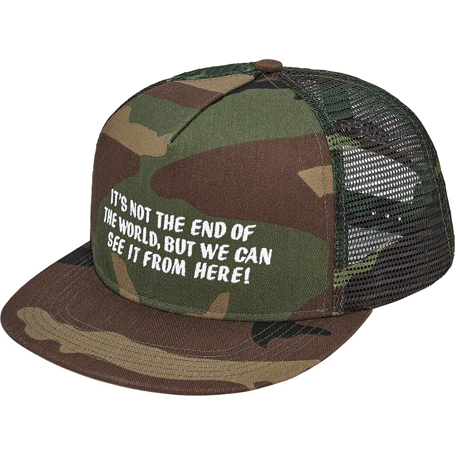 Details on End of the World Mesh Back 5-Panel Woodland Camo from fall winter 2019 (Price is $42)